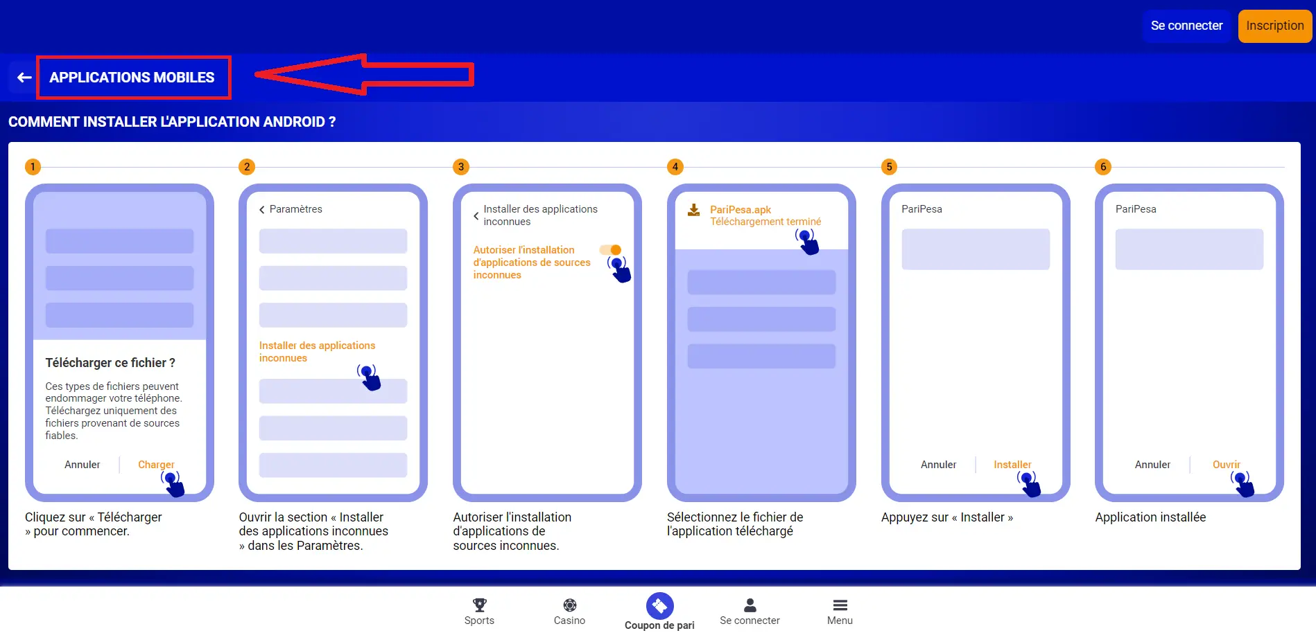 Télécharger l’application Paripesa sur votre appareil mobile Télécharger l’application Paripesa sur votre appareil mobile
