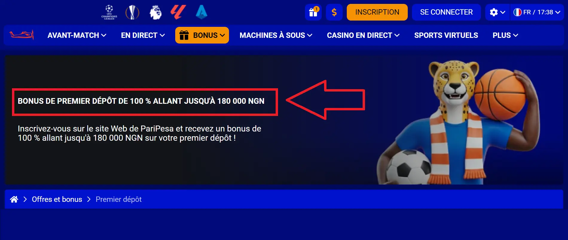 Bonus d’inscription Paripesa pour les paris sportifs Bonus d’inscription Paripesa pour les paris sportifs