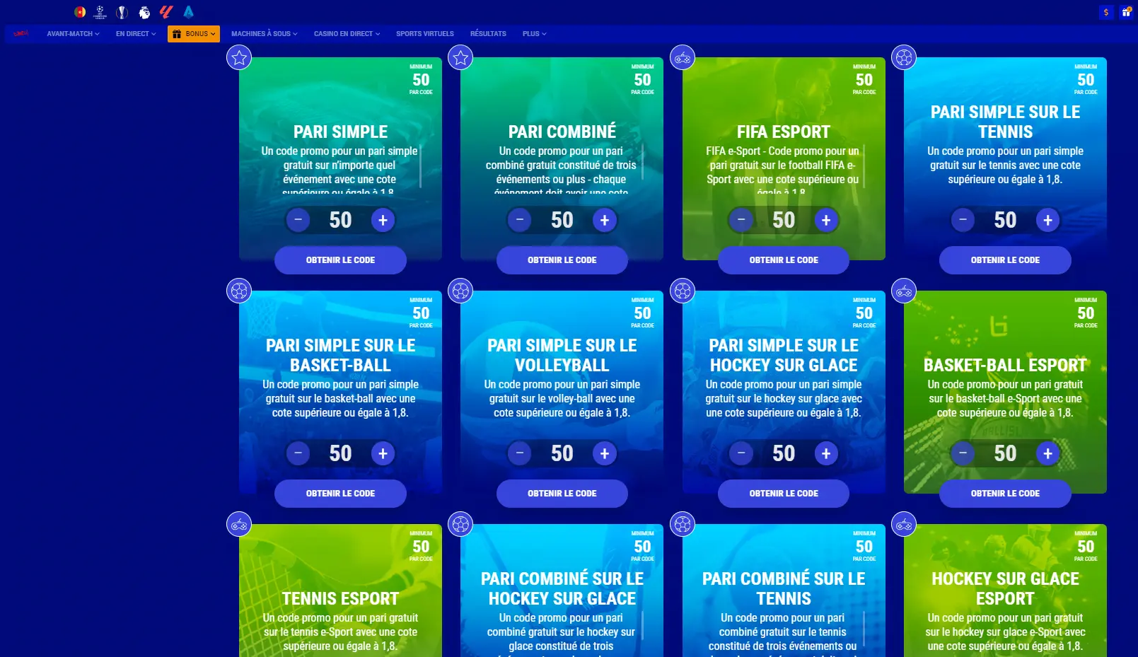 Récompenses des codes promo Paripesa Récompenses des codes promo Paripesa