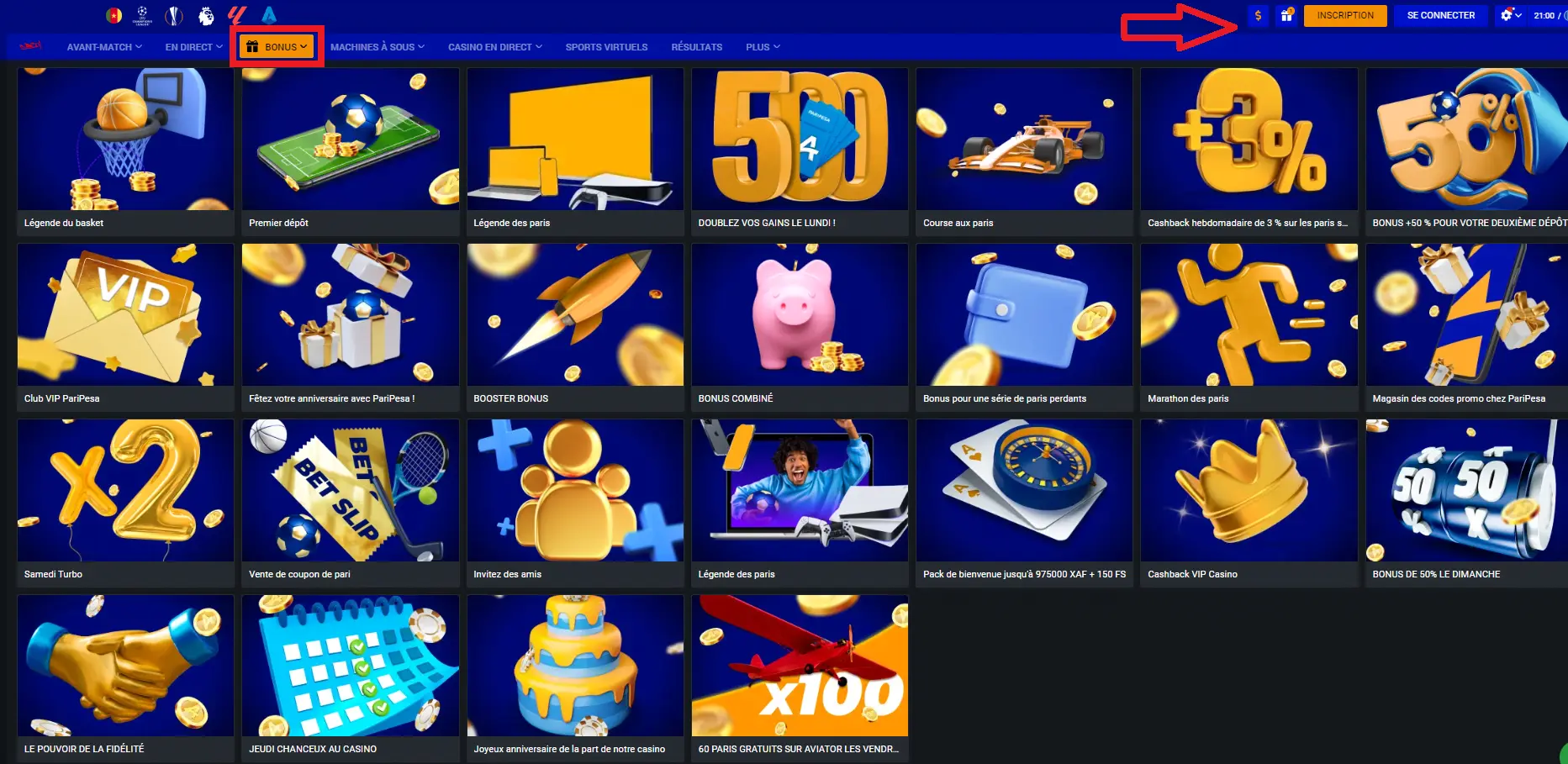 Système de bonus Paripesa Système de bonus Paripesa