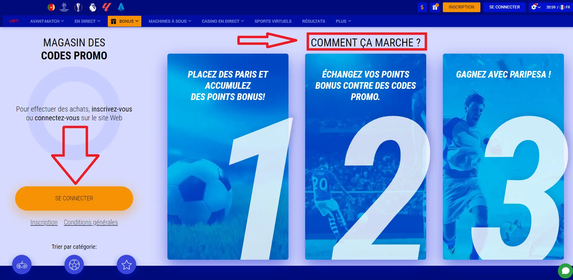 Utiliser un code promo Paripesa Utiliser un code promo Paripesa