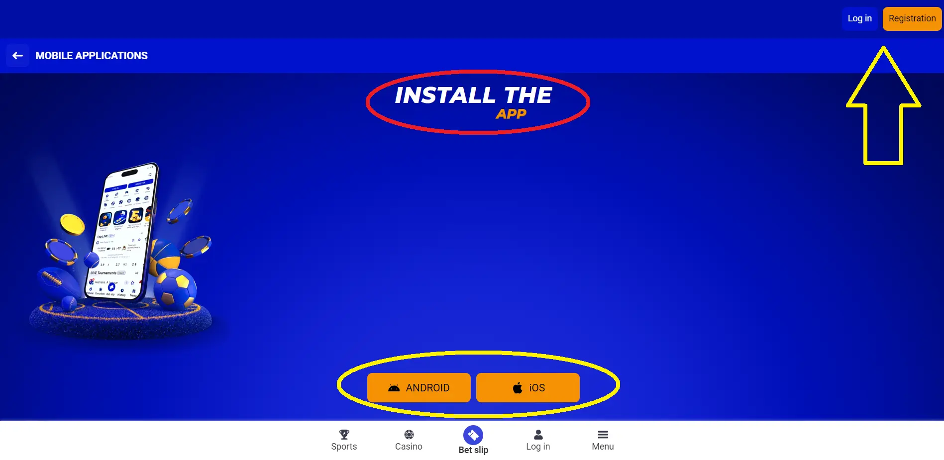 The mobile version of the website Paripesa The mobile version of the website Paripesa